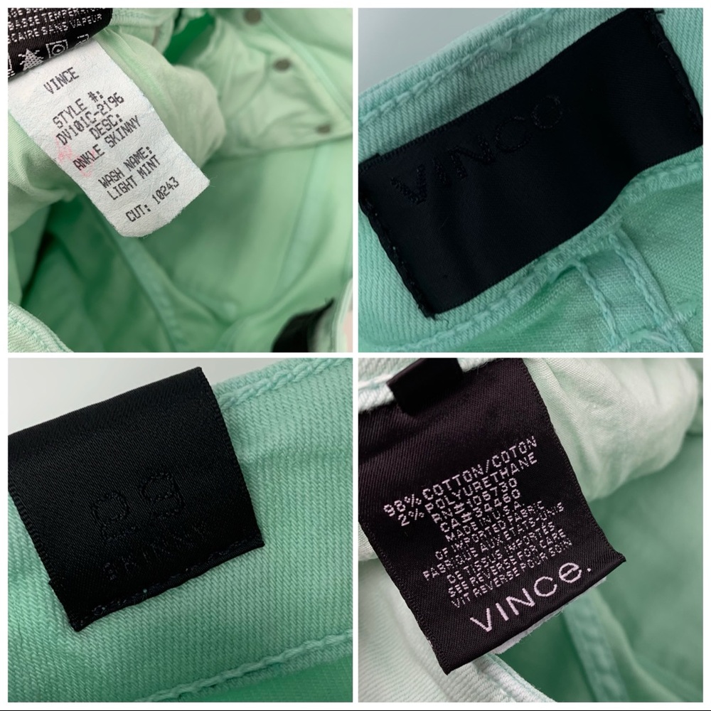 Vince Ankle Skinny Jeans in Light Mint - Picture 10 of 11
